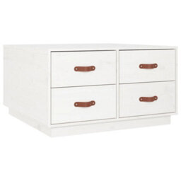 Walplus Coffee Table White 80X80X45 Cm Solid Wood Pine - thumbnail 2