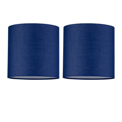 First Choice Lighting Set Of 2 Navy Blue Cotton 17Cm Table Lamp Shades - image 1