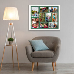 AK Frames 20X16 White Sleek Multi Photo Frame With Emerald Mount - Holds 9 Apertures (2X) 7X5, (7X) 6X4 Photos - thumbnail 3