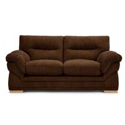 Sofaselectionuk Ltd Amalfi 2 Seater Claude Sofa Modern Plush Fabric In Brown - image 1