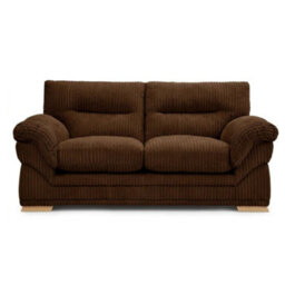 Sofaselectionuk Ltd Amalfi 2 Seater Claude Sofa Modern Plush Fabric In Brown - thumbnail 1