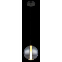 Luminosa Lighting Luminosa Lacy Globe Pendant Ceiling Light Matt Black, Smoke Glass Shade, Led 3000K - thumbnail 5