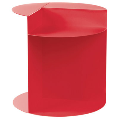 Beliani Retro Side Table Taggart Metal Red - image 1