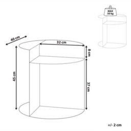 Beliani Retro Side Table Taggart Metal Red - thumbnail 3