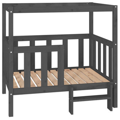 Berkfield Rustic Dog Bed Grey 105.5 X 83.5 X 100 Cm Solid Wood Pine - image 1
