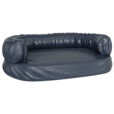 Berkfield Luxury Ergonomic Foam Dog Bed Dark Blue 60X42 Cm Faux Leather - image 1