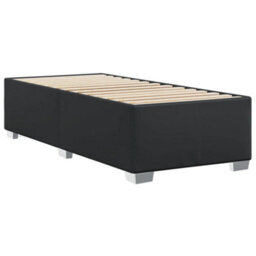 Berkfield Bed Frame Without Mattress Black 90X190 Cm Single Faux Leather - thumbnail 6