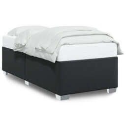 Berkfield Bed Frame Without Mattress Black 90X190 Cm Single Faux Leather - thumbnail 2
