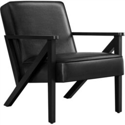 Yaheetech Black Extra-Wide Faux Leather Armchair - thumbnail 2