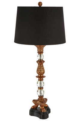 Orsina Classical Bronze Table Lamp, Ornate Boutique Accent Lamp For Living Room, Black & Bronze Lamp - image 1