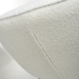Avery White Bouclé Curved Arm Dining Chair - Black Metal Legs - thumbnail 8