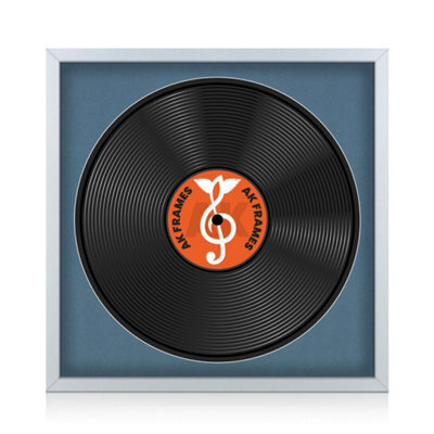 "16X16"" Silver Sleek Vinyl Record Frame With Pompadour Mount For 12 Inch Lp Disc - Ak Frames" - image 1