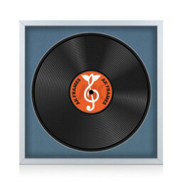 "16X16"" Silver Sleek Vinyl Record Frame With Pompadour Mount For 12 Inch Lp Disc - Ak Frames" - thumbnail 1