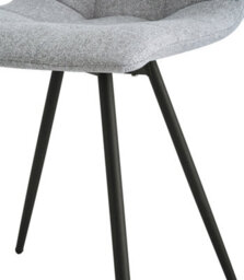 Nordlys Set Of 2 Metal And Gray Fabric Dining Chairs Modern Design Style Dining Room - thumbnail 7