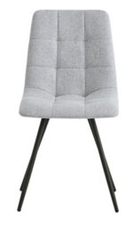 Nordlys Set Of 2 Metal And Gray Fabric Dining Chairs Modern Design Style Dining Room - thumbnail 4