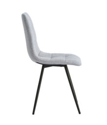 Nordlys Set Of 2 Metal And Gray Fabric Dining Chairs Modern Design Style Dining Room - thumbnail 5