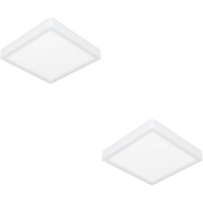Loops 2 Pack Modern Square Led Ceiling Light - Stylish White Semi Flush Fixture For Indoor Spaces - image 1