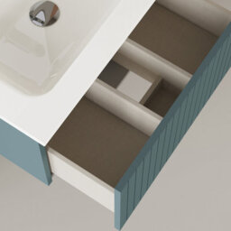 Banyetti Linea Ocean Blue Ribbed Wall Hung Vanity Unit 600mm X 460mm - thumbnail 4