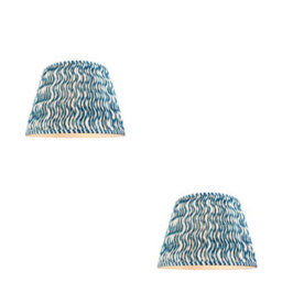 Loops Elegant 2 Pack Of 40Cm Marlin Blue Tapered Cylinder Lamp Shades - Handcrafted And Stylish - thumbnail 1