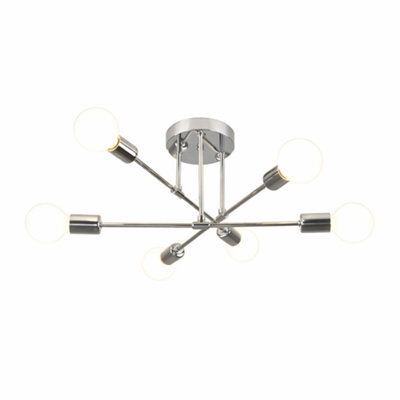 Shopnbits Sputnik Chandelier Ceiling Light 6 Lights Modern Semi Flush Mount Chrome Lamp Ceiling Light - image 1