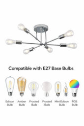 Shopnbits Sputnik Chandelier Ceiling Light 6 Lights Modern Semi Flush Mount Chrome Lamp Ceiling Light - thumbnail 8