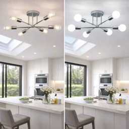 Shopnbits Sputnik Chandelier Ceiling Light 6 Lights Modern Semi Flush Mount Chrome Lamp Ceiling Light - thumbnail 5