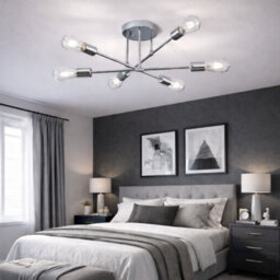 Shopnbits Sputnik Chandelier Ceiling Light 6 Lights Modern Semi Flush Mount Chrome Lamp Ceiling Light - thumbnail 2