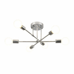 Shopnbits Sputnik Chandelier Ceiling Light 6 Lights Modern Semi Flush Mount Chrome Lamp Ceiling Light