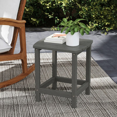 Outsunny Outdoor Side Table, Adirondack Side Table, Indoor Outdoor, Grey - image 1
