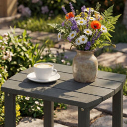 Outsunny Outdoor Side Table, Adirondack Side Table, Indoor Outdoor, Grey - thumbnail 9