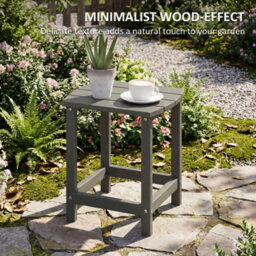 Outsunny Outdoor Side Table, Adirondack Side Table, Indoor Outdoor, Grey - thumbnail 6