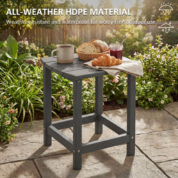 Outsunny Outdoor Side Table, Adirondack Side Table, Indoor Outdoor, Grey - thumbnail 4