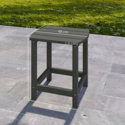 Outsunny Outdoor Side Table, Adirondack Side Table, Indoor Outdoor, Grey - thumbnail 3