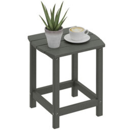 Outsunny Outdoor Side Table, Adirondack Side Table, Indoor Outdoor, Grey - thumbnail 2