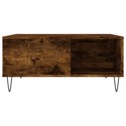 Berkfield Coffee Table Smoked Oak 80X80X36.5 Cm Engineered Wood - thumbnail 4