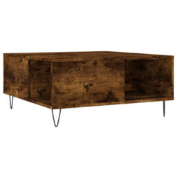 Berkfield Coffee Table Smoked Oak 80X80X36.5 Cm Engineered Wood - thumbnail 2