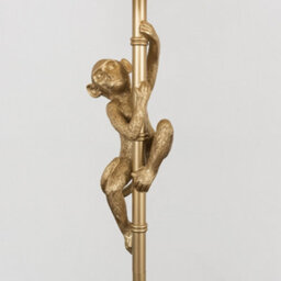 Valuelights Hanging Monkey Animal Quirky Modern Gold Floor Lamp With Grey Shade - thumbnail 5