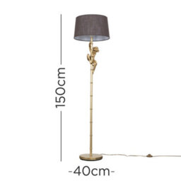 Valuelights Hanging Monkey Animal Quirky Modern Gold Floor Lamp With Grey Shade - thumbnail 8