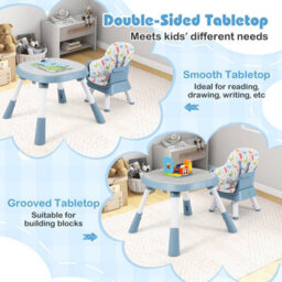 Gainoom 16-In-1 Blue Convertible Baby High Chair Multifunctional Kids Chair - thumbnail 7