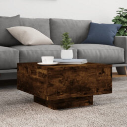 Berkfield Coffee Table With Led Lights Smoked Oak 55X55X31 Cm - thumbnail 5