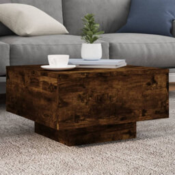 Berkfield Coffee Table With Led Lights Smoked Oak 55X55X31 Cm - thumbnail 1