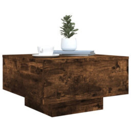 Berkfield Coffee Table With Led Lights Smoked Oak 55X55X31 Cm - thumbnail 6