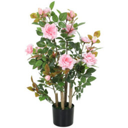 Homcom 90Cm Artificial Rose Tree With 344 Silk Leaves And 17 Flowers, Pink - thumbnail 2