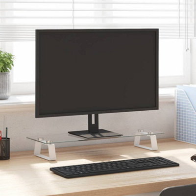 Walplus Monitor Stand White 60X20X8 Cm Tempered Glass And Metal - image 1