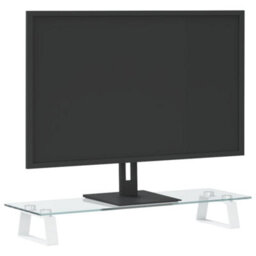 Walplus Monitor Stand White 60X20X8 Cm Tempered Glass And Metal - thumbnail 3