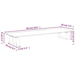 Walplus Monitor Stand White 60X20X8 Cm Tempered Glass And Metal - thumbnail 8
