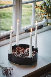 Ivyline Centrepiece Candle Holder - Mild Steel - L25 X W25 X H7 Cm - Black - thumbnail 4