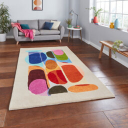 Multicoloured Wool Luxurious Modern Wool Abstract Rug Easy To Clean Living Room And Bedroom-150Cm X 230Cm - thumbnail 1