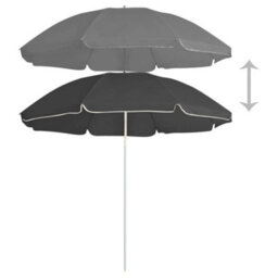 Berkfield Elegant Outdoor Parasol With Steel Pole Anthracite 180 Cm - thumbnail 1