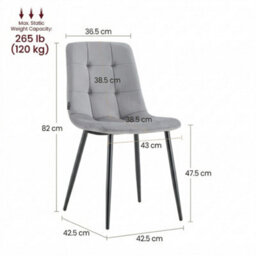 Athath Dining Table And Chairs Set 4 - Dining Table And 4 Chairs  - Set Of Dining Table And 4 Velvet Chairs - thumbnail 4